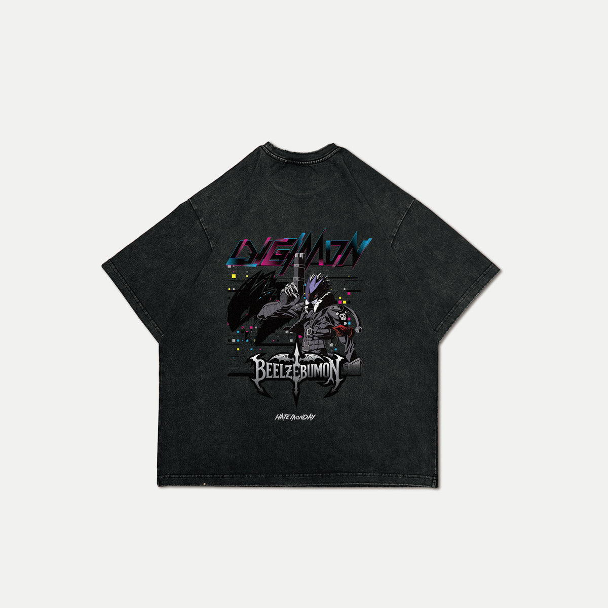 Beelzebumon Washed Oversized Graphic T-Shirt