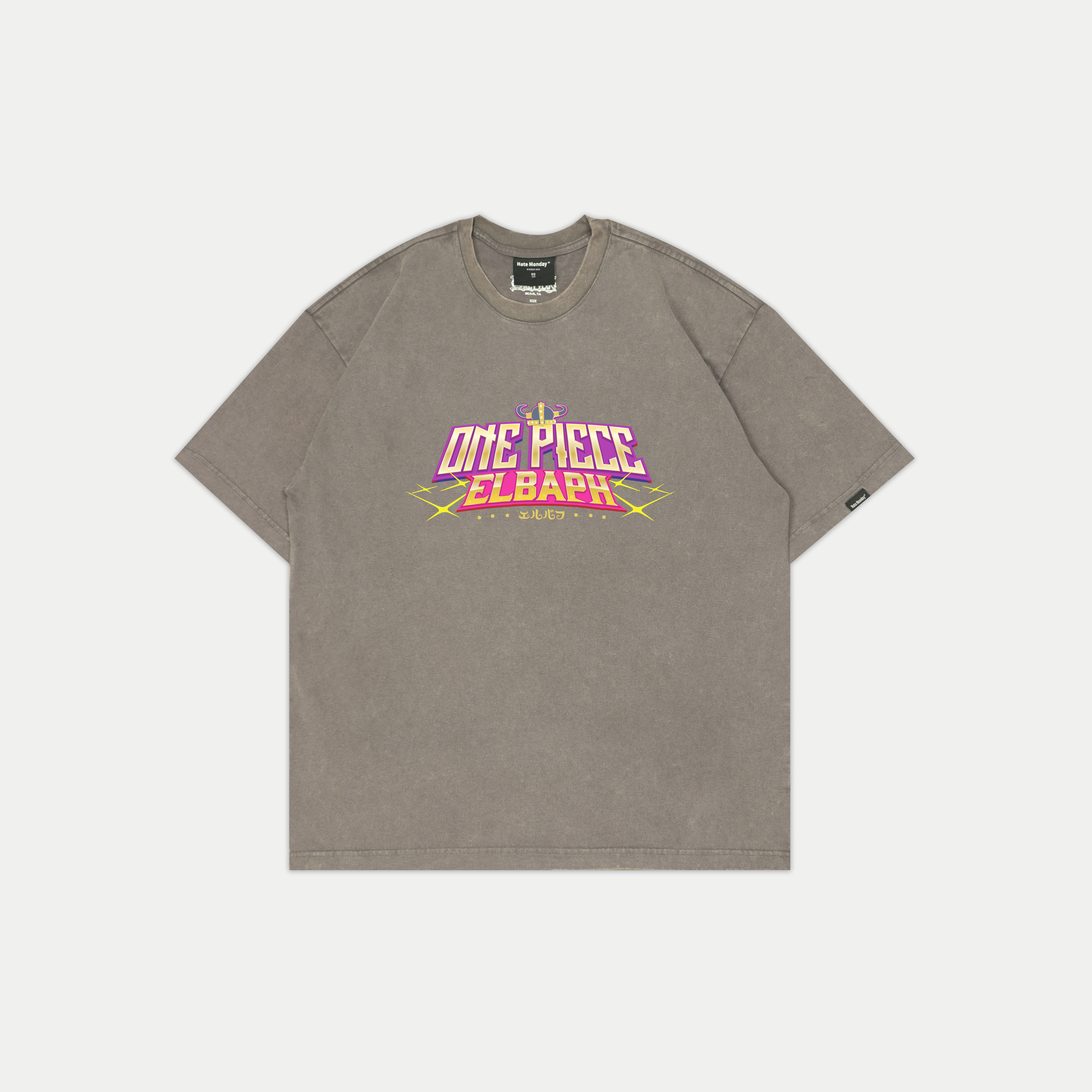 Elbaph Luffy Washed Oversized Graphic T-Shirt
