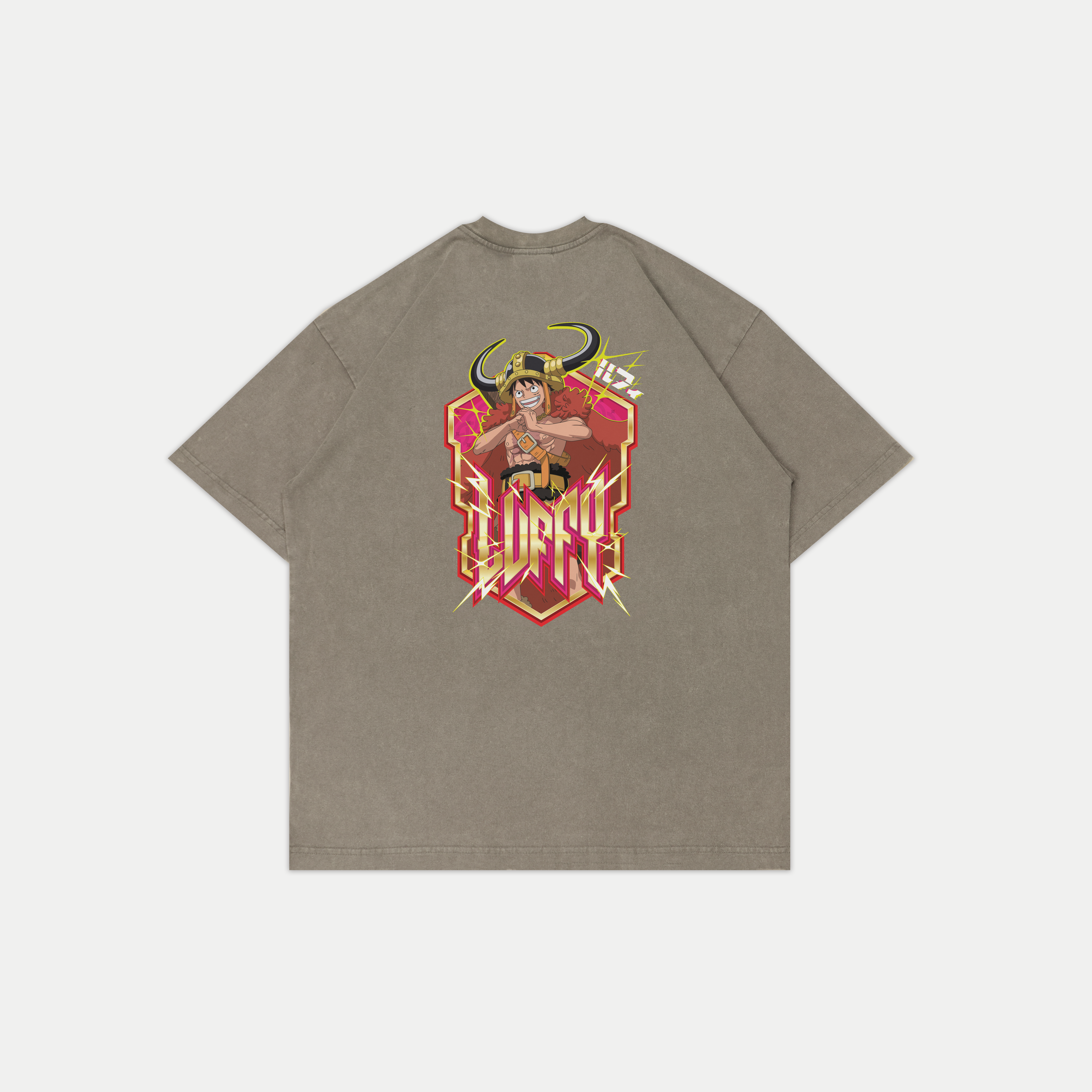 Elbaph Luffy Washed Oversized Graphic T-Shirt