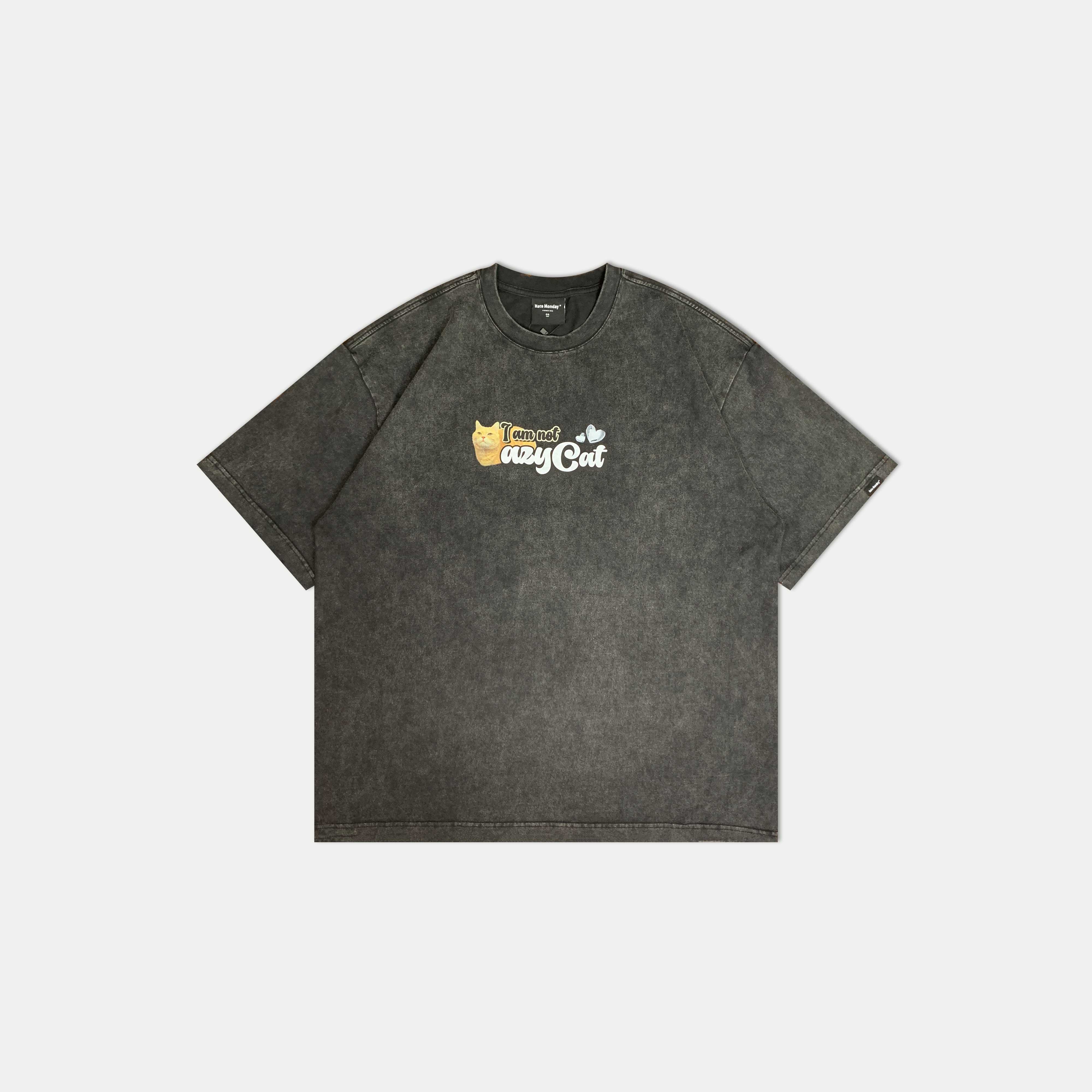 Hate Monday'' - Lazy Cat Graphic T-Shirt